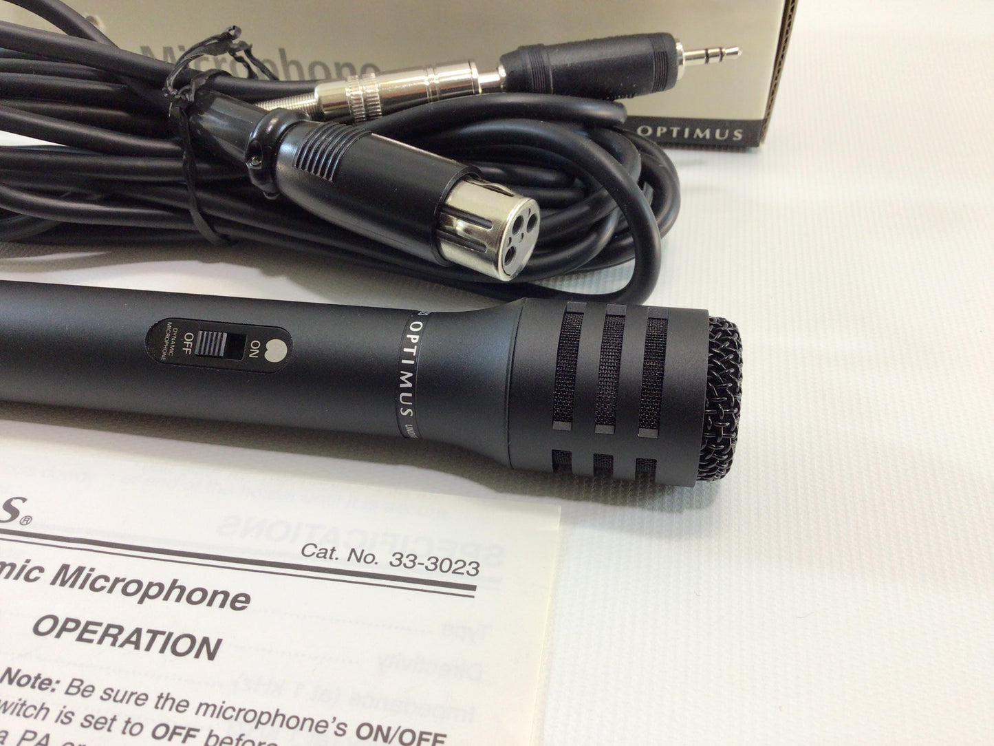 Optimus Dynamic Microphone 33-3023 Vintage Radio Shack Electronics Audio Equipment