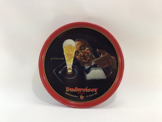 Budweiser Beer 11" Serving Tray Heavy Gauge Steel Vintage Lithograph Advertising