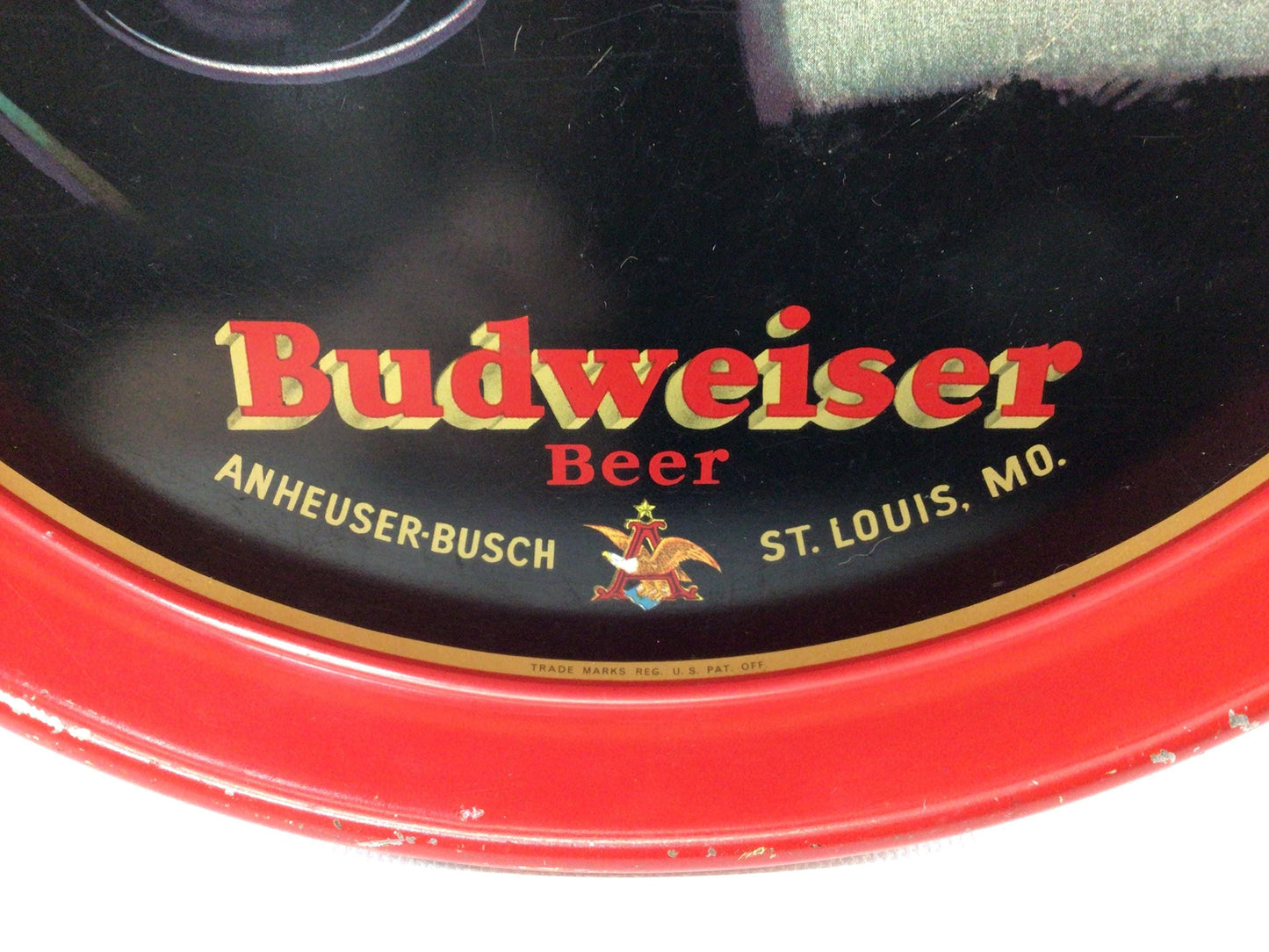 Budweiser Beer 11" Serving Tray Heavy Gauge Steel Vintage Lithograph Advertising