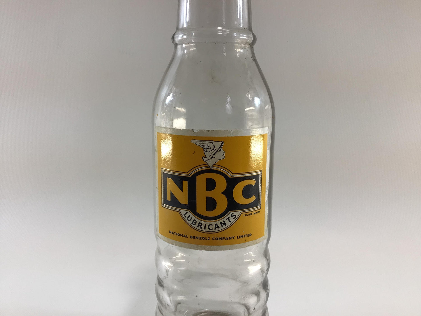 NBC Lubricants 1 Pint Oil Bottle Vintage Advertising Ephemera National Benzole Company