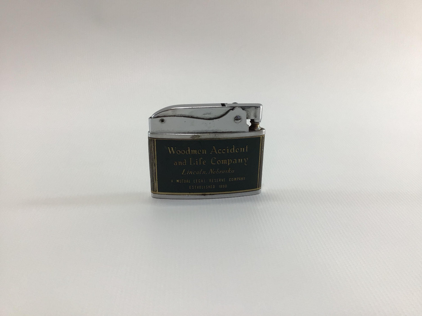 Vintage Brother Lite Advertising Cigarette Lighter 1950s Quality Made in Japan Woodmen Accident and Life Company