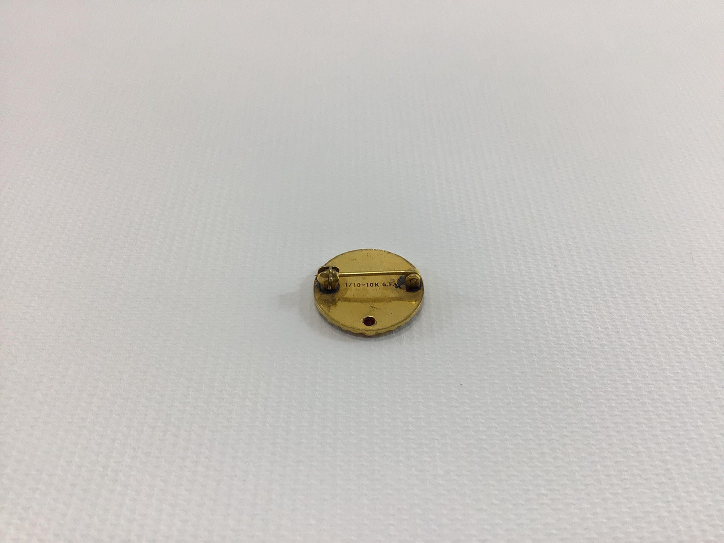 Vintage 10K Gold Filled Lapel Pin with Garnet 50 year Employee Service Award Woodmen Accident and Life