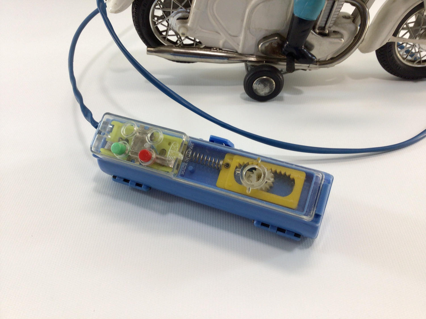 Bandai Remote Control Police Motorcycle Vintage  Made in Japan Tin Lithograph Battery Operated Toy
