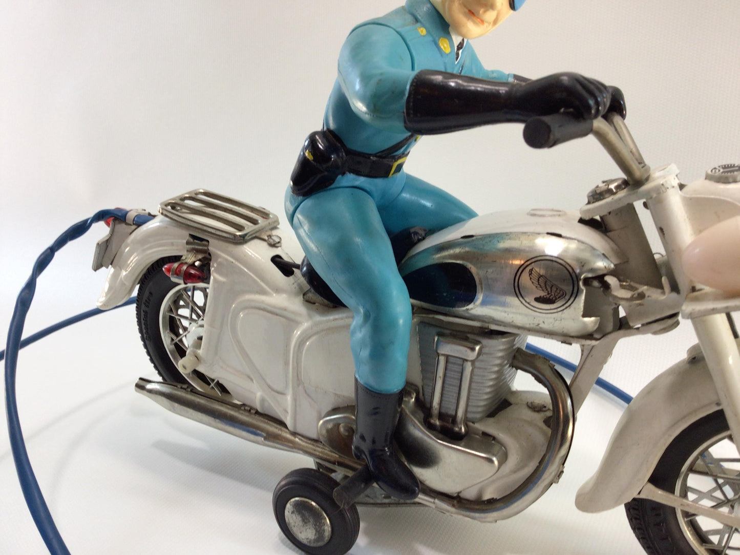 Bandai Remote Control Police Motorcycle Vintage  Made in Japan Tin Lithograph Battery Operated Toy