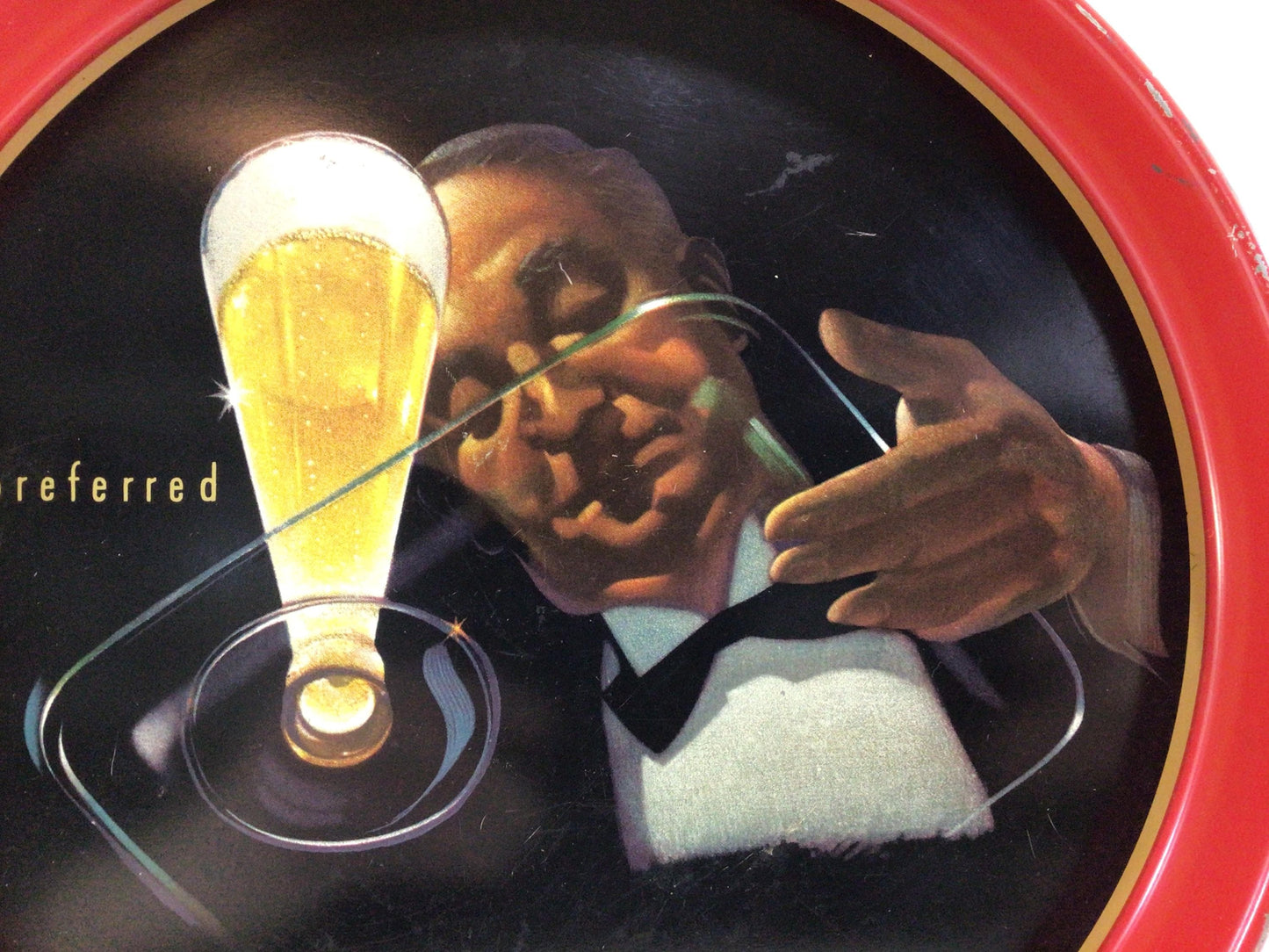 Budweiser Beer 11" Serving Tray Heavy Gauge Steel Vintage Lithograph Advertising