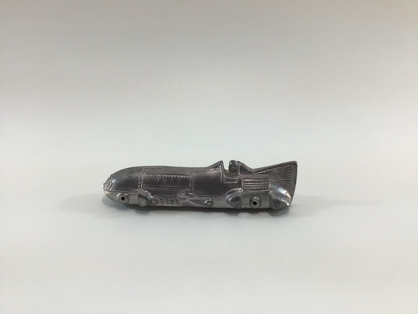 Slush Cast Fin Tail 1930s Race Car Body Vintage Unfinished 5" Pot Metal Toy Boat Tail Racer