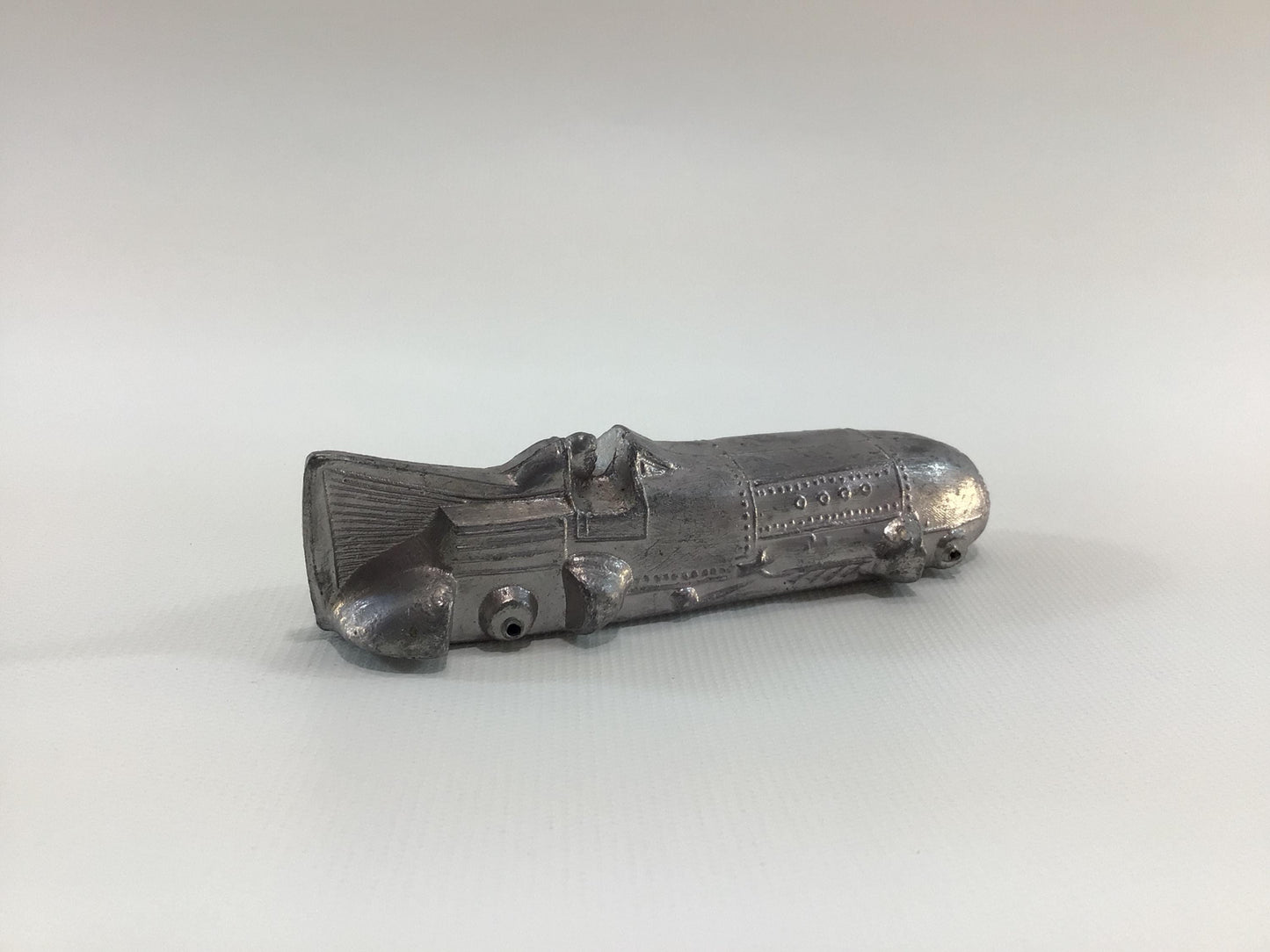Slush Cast Fin Tail 1930s Race Car Body Vintage Unfinished 5" Pot Metal Toy Boat Tail Racer
