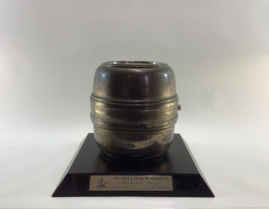 Anheuser Busch Beer 40 Million Barrels 1978 Thank You Award Hardwood Base and Heavy Gauge Steel Vintage Bar Display Advertising