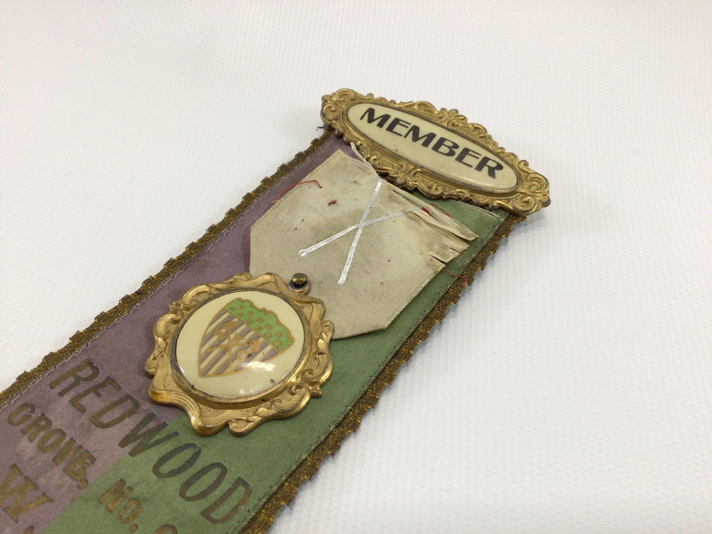 Antique Member Medallion Ribbon In Memoriam Woodmen Circle No 64 Columbus Ohio