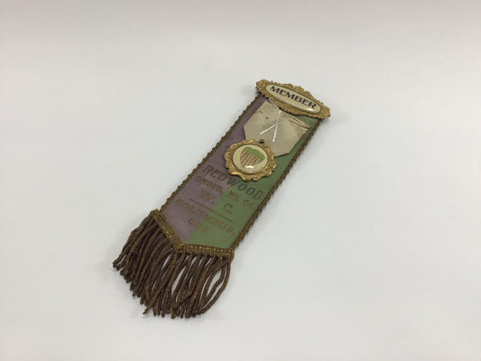 Antique Member Medallion Ribbon In Memoriam Woodmen Circle No 64 Columbus Ohio