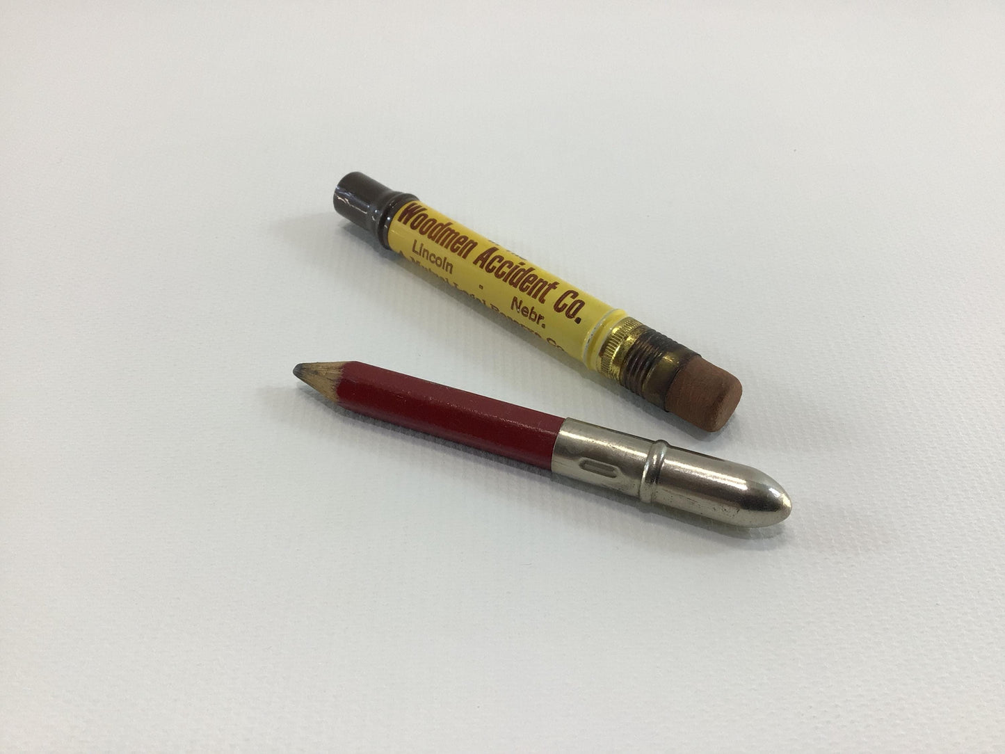 Vintage Advertising Yellow Bullet Pencil Woodmen Accident Company Lincoln Nebraska