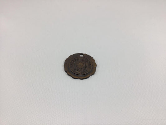 Bronze Keychain Medallion Woodmen Accident Company Vintage Employee Award Advertising