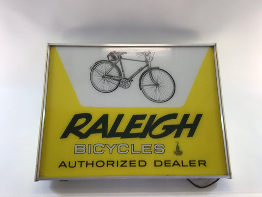 Raleigh Bicycles Authorized Dealers Vintage Advertising Lighted 20" x 15" Wall Sign