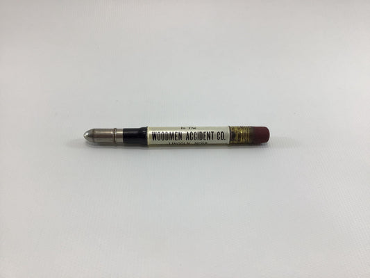Vintage Advertising White Bullet Pencil Woodmen Accident Company Lincoln Nebraska