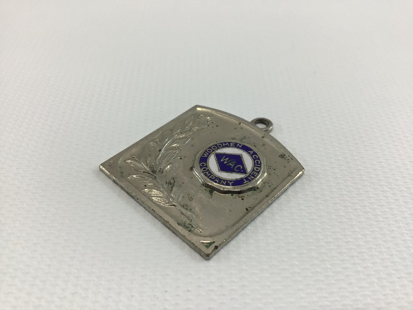 Watch Fob Medallion Woodmen Accident Company Employee Award Vintage Advertising