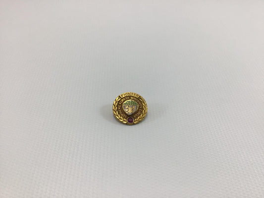 Vintage Lapel Pin with Garnet Service Award Pioneer Supreme Forest Woodmen Circle