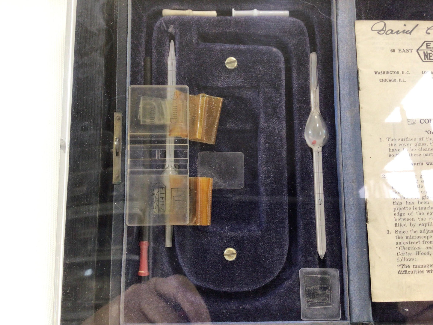 Counting Apparatus with Counting Chamber Vintage Collectible Medical Instrument E Leitz New York