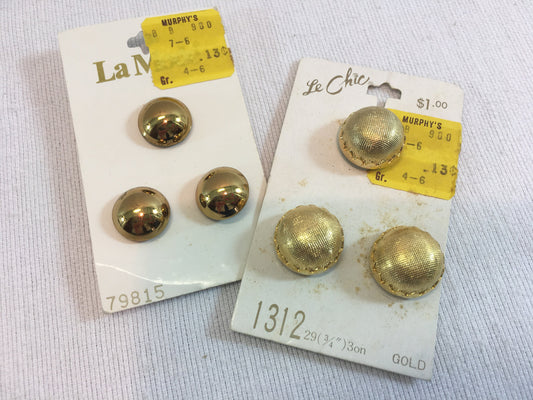 Vintage Buttons Sets Le Chic Carded Sewing Notions Gold (tone)