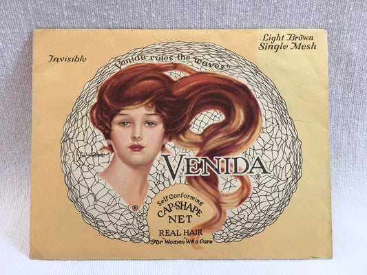 Antique Real Hair, Venida Hair Net, Unused with Original Net