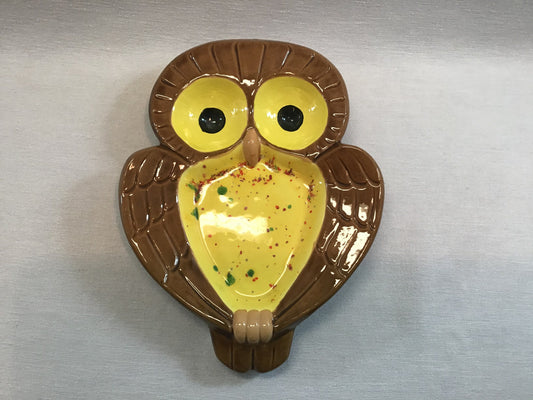 Mid Century Owl 60's Retro Mod Handmade Snack Tray Home Decor