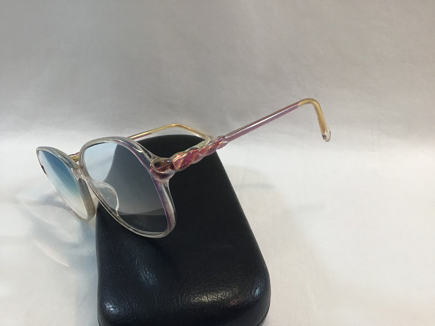 Vintage Women's Eyeglasses Translucent Pink Silhouette Frame Retro 80's Eyewear