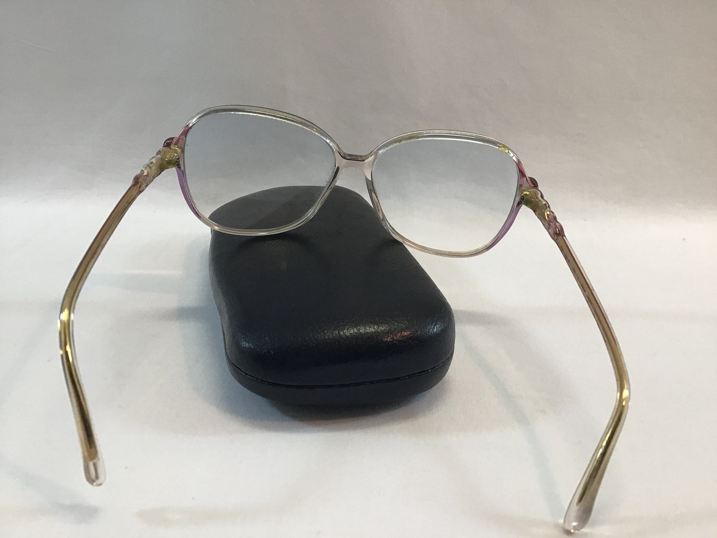 Vintage Women's Eyeglasses Translucent Pink Silhouette Frame Retro 80's Eyewear