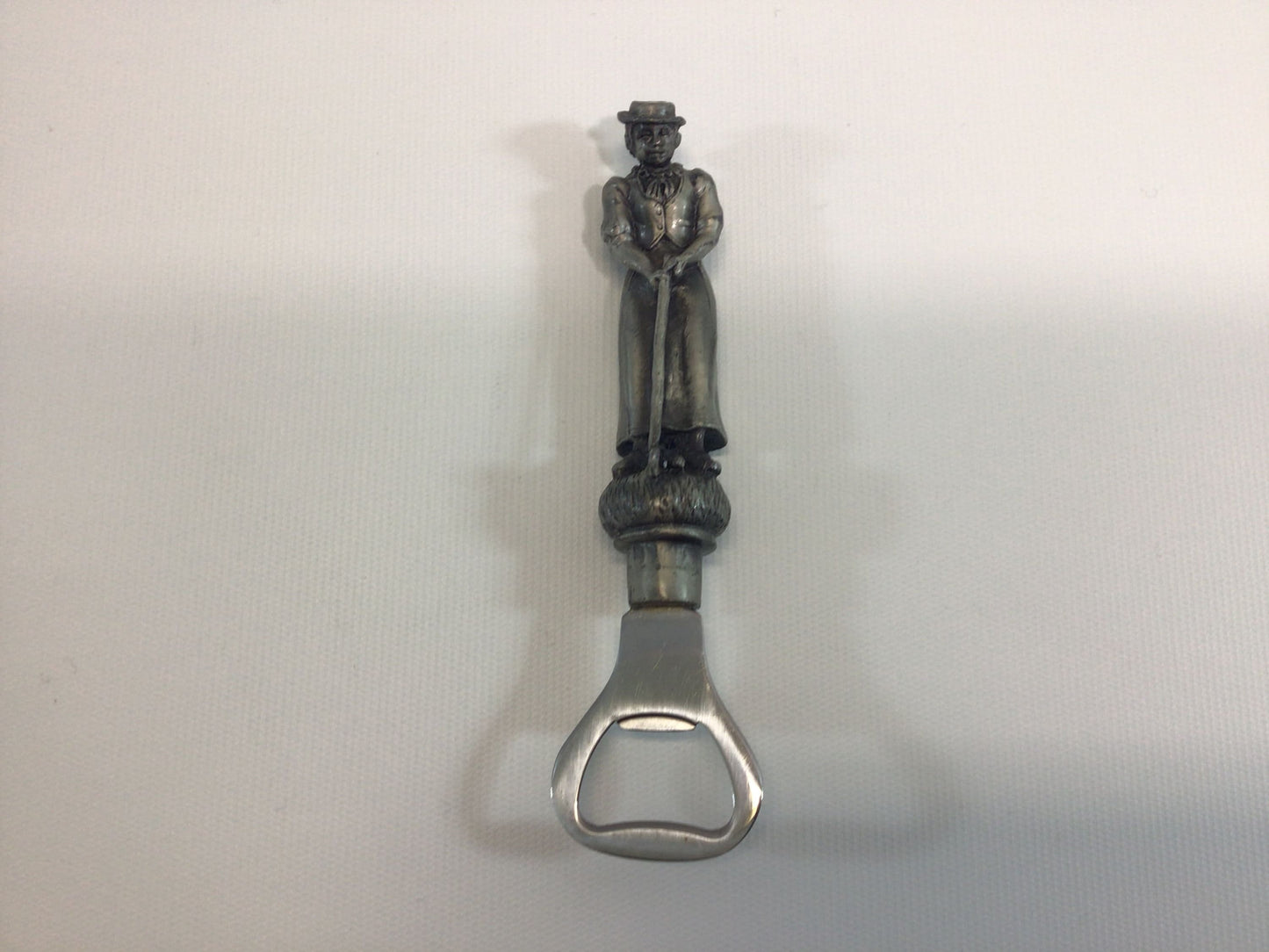 Vintage Woman Golfer Barware Pewter Bottle Opener