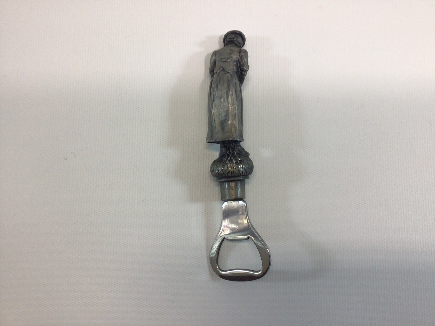 Vintage Woman Golfer Barware Pewter Bottle Opener