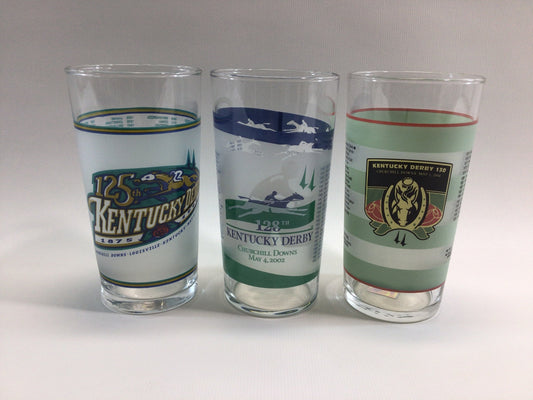 Kentucky Derby Mint Julep Tumbler Glasses 1999, 2002 and 2004