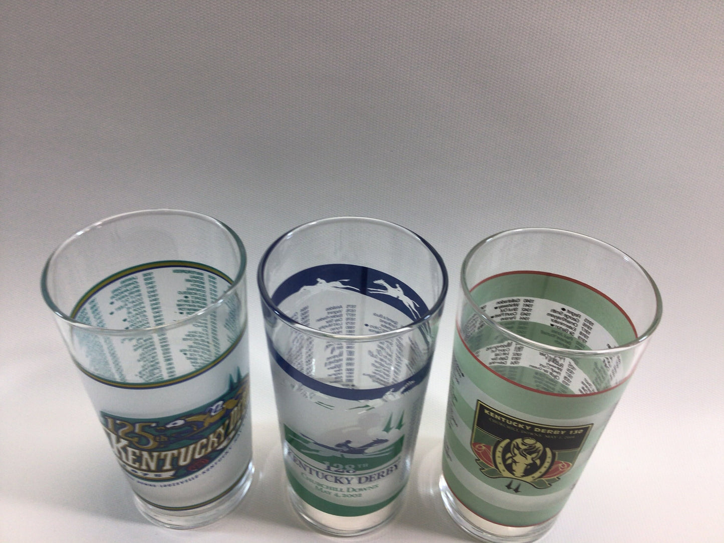 Kentucky Derby Mint Julep Tumbler Glasses 1999, 2002 and 2004