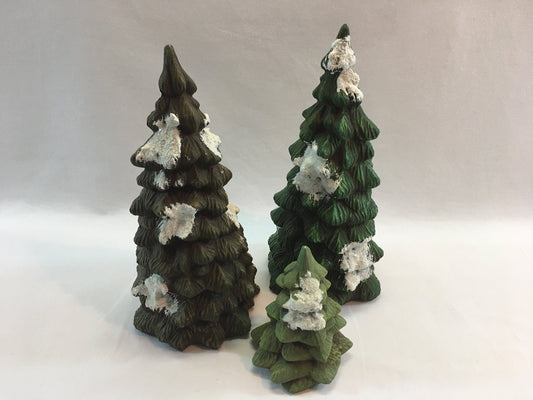 Ceramic Winter Trees for Holiday Decoration Snow Capped Branches