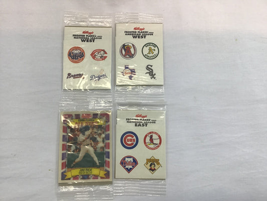 Vintage Kellogg's Cereal Premium Lot 3D Jim Rice Card and Team Stickers