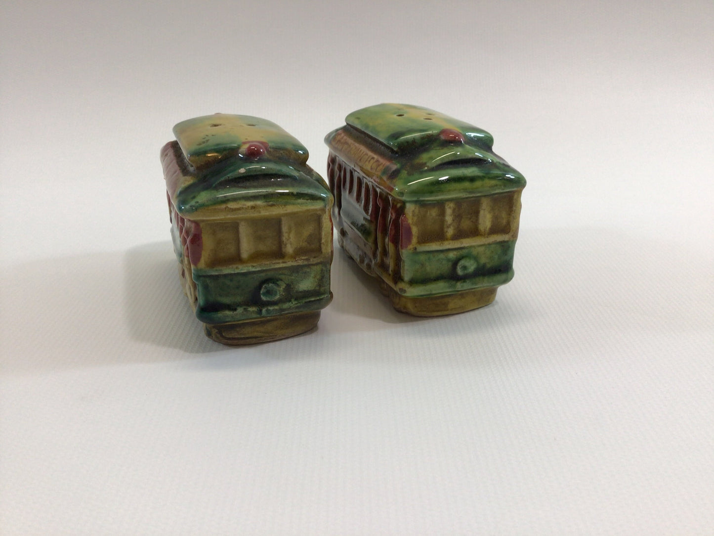 San Francisco Trolley Salt & Pepper Shaker Set Vintage Mid Century E.F. Clements Company