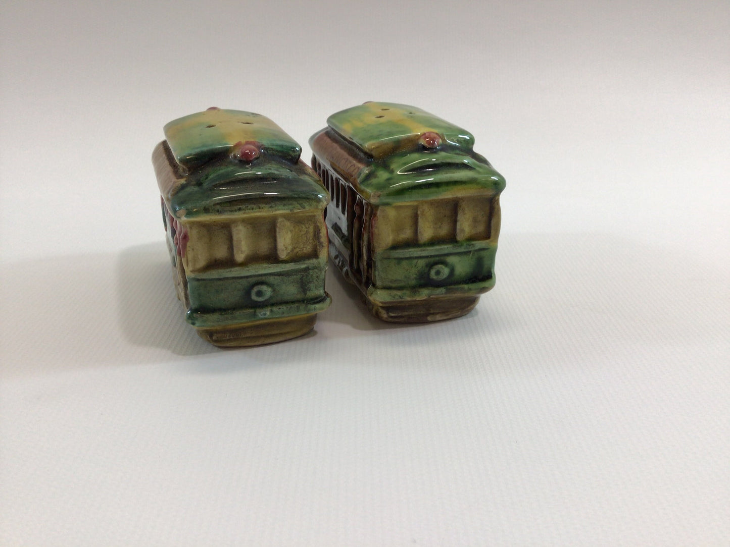 San Francisco Trolley Salt & Pepper Shaker Set Vintage Mid Century E.F. Clements Company