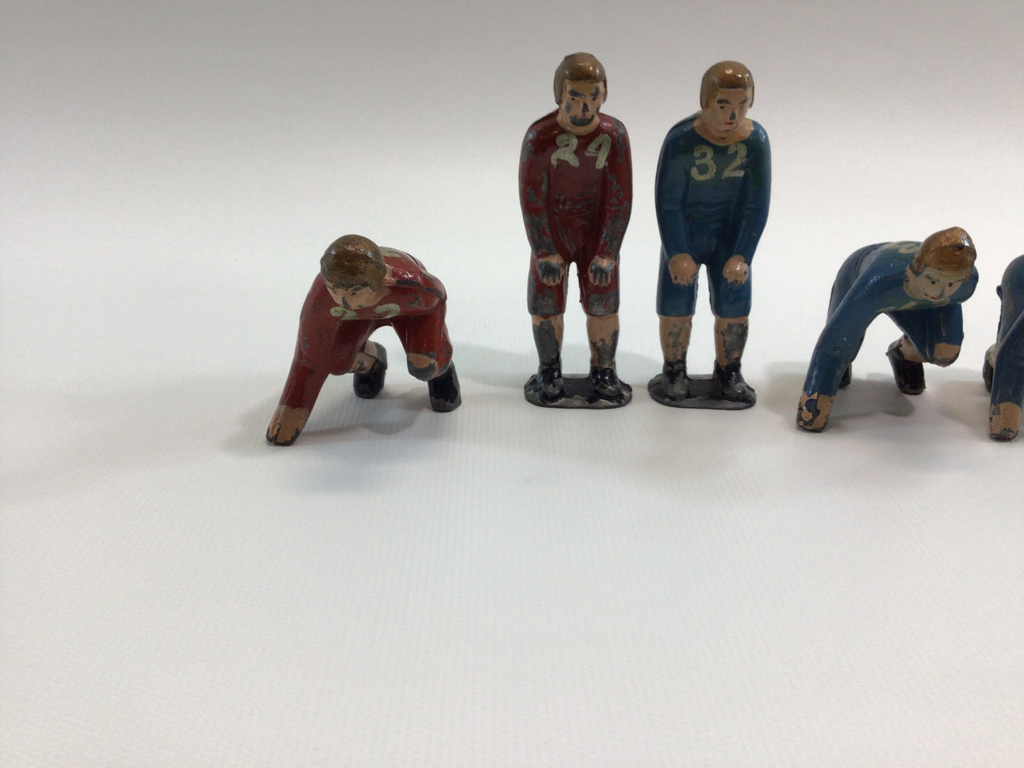 1930s Toy Football Player Action Figures Sheila Toys Lead Cast Linemen and Backs