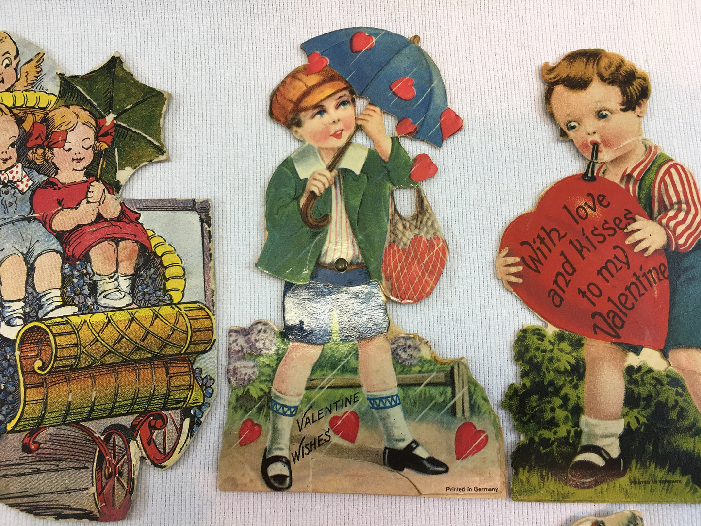 Valentines Day Cards Early Vintage 1930's Era 5 Card Collection