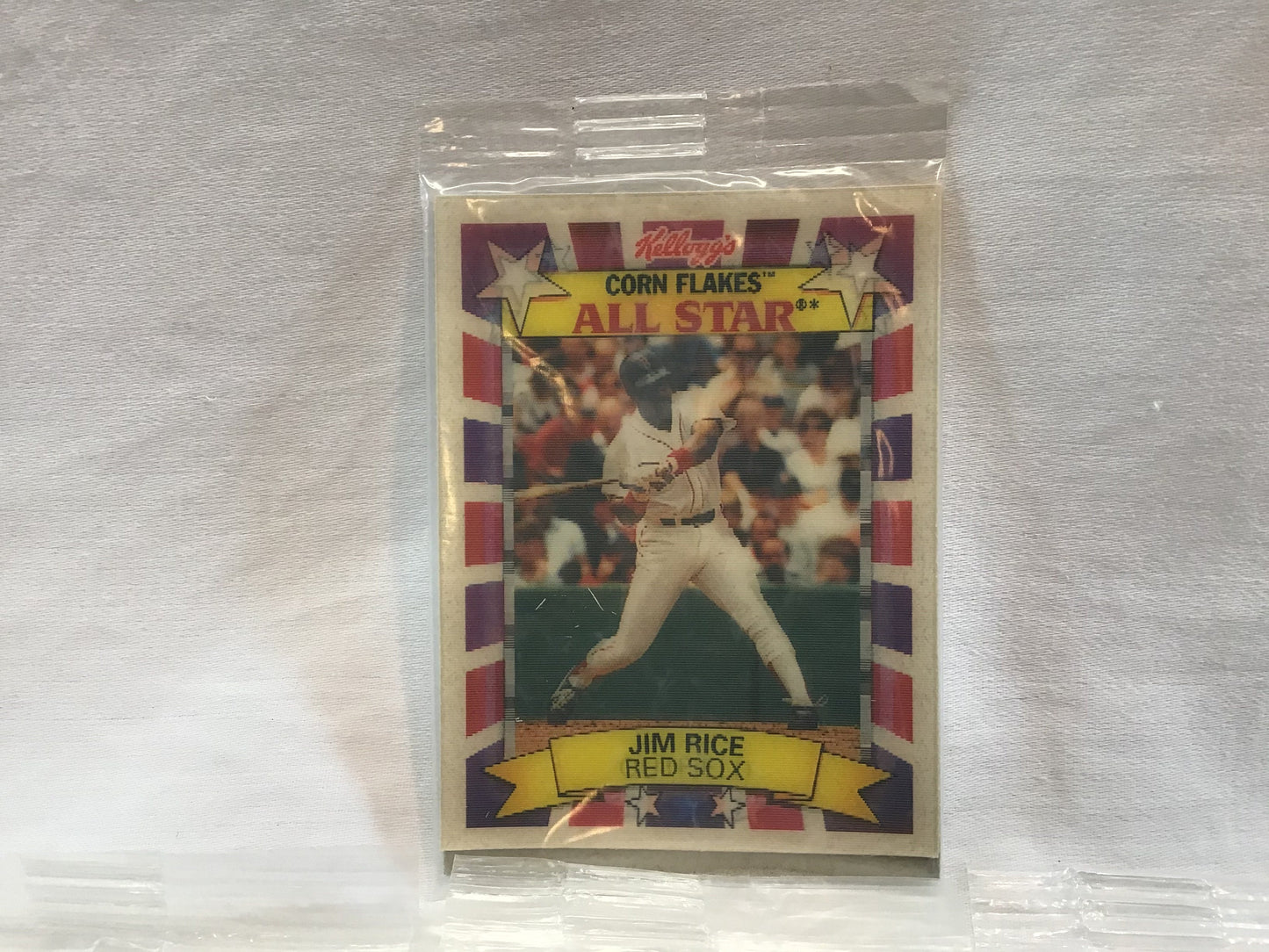 Vintage Kellogg's Cereal Premium Lot 3D Jim Rice Card and Team Stickers