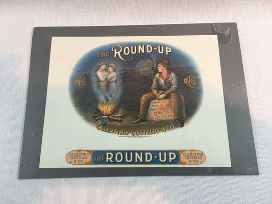 Vintage Round-Up Cigar Box Label Celestino Costello & Co