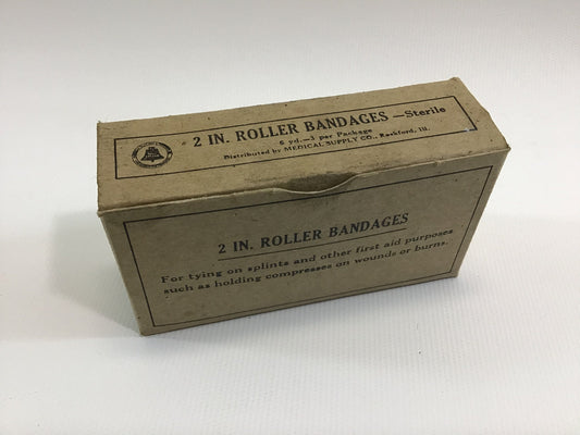 Vintage Bell System Telegraph Telephone First Aid Kit 3 Roller Bandages