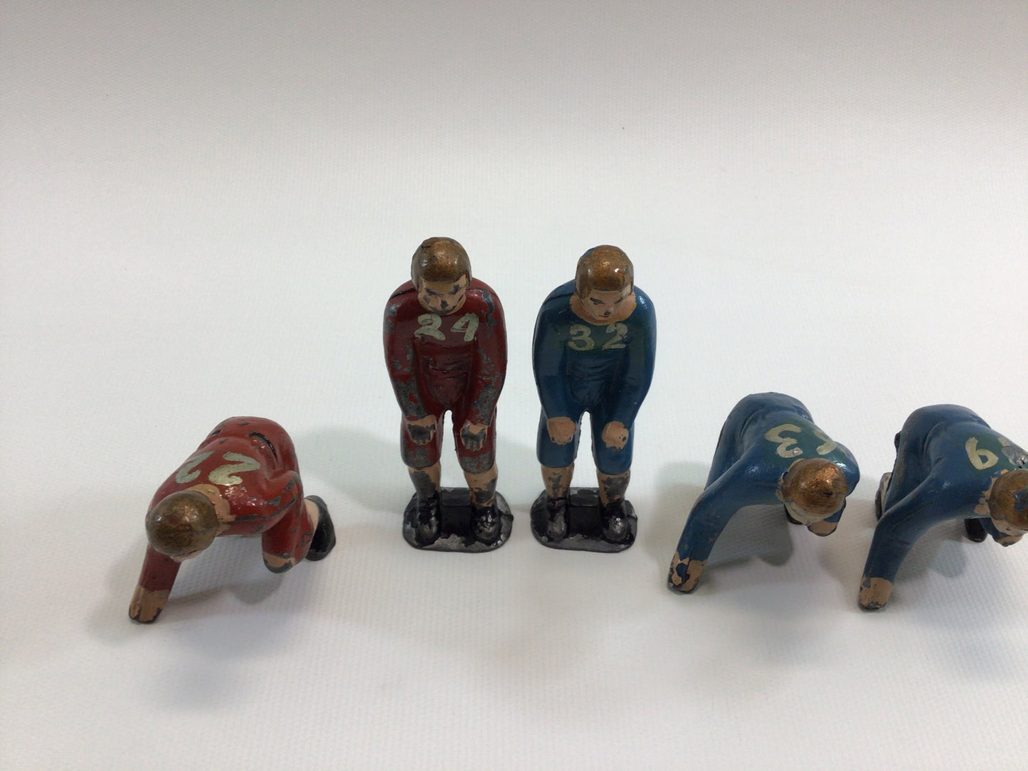 1930s Toy Football Player Action Figures Sheila Toys Lead Cast Linemen and Backs