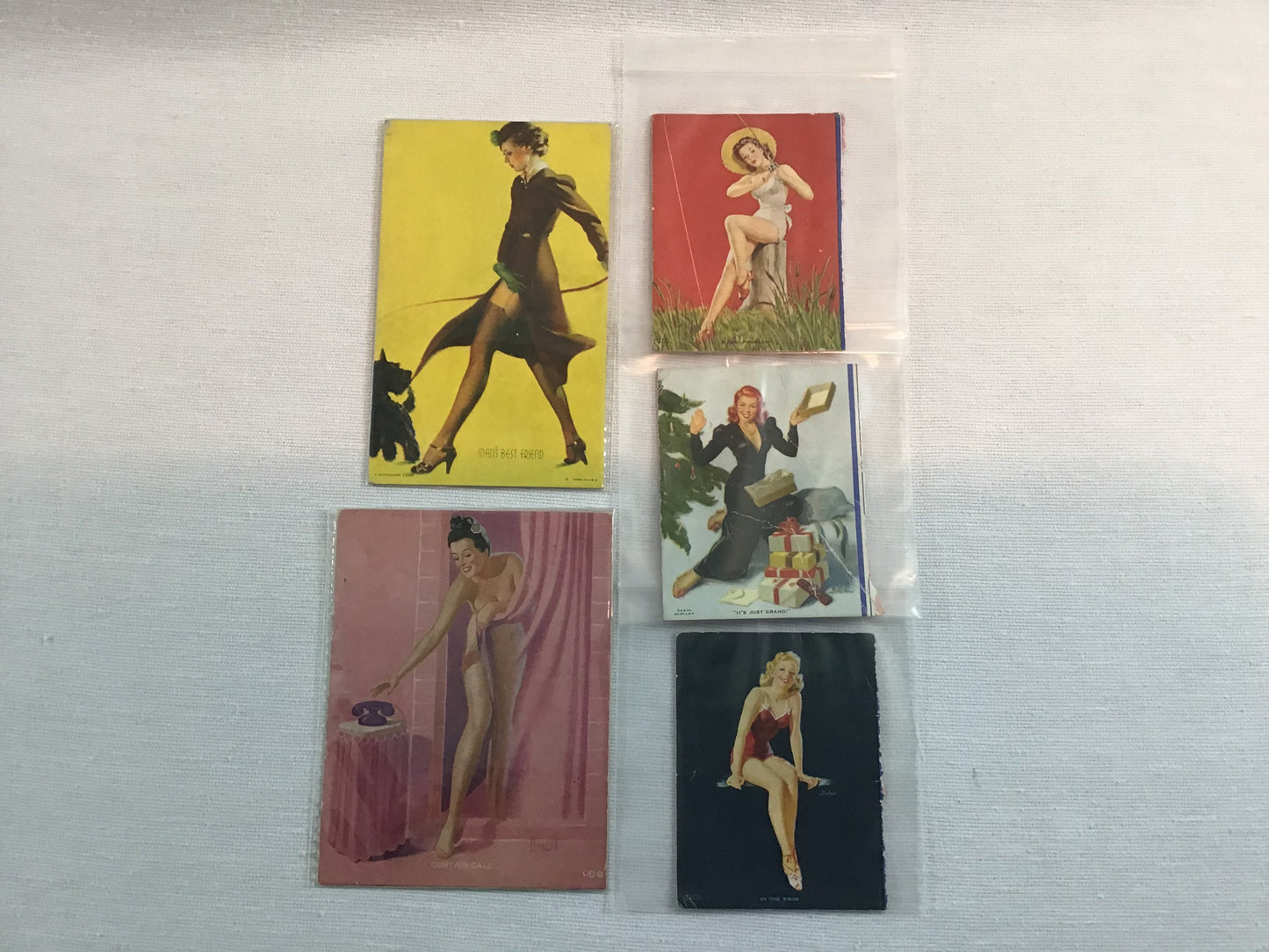 Pin Up Girl Ink Blotter Cards Vintage Illustration Art Ephemera