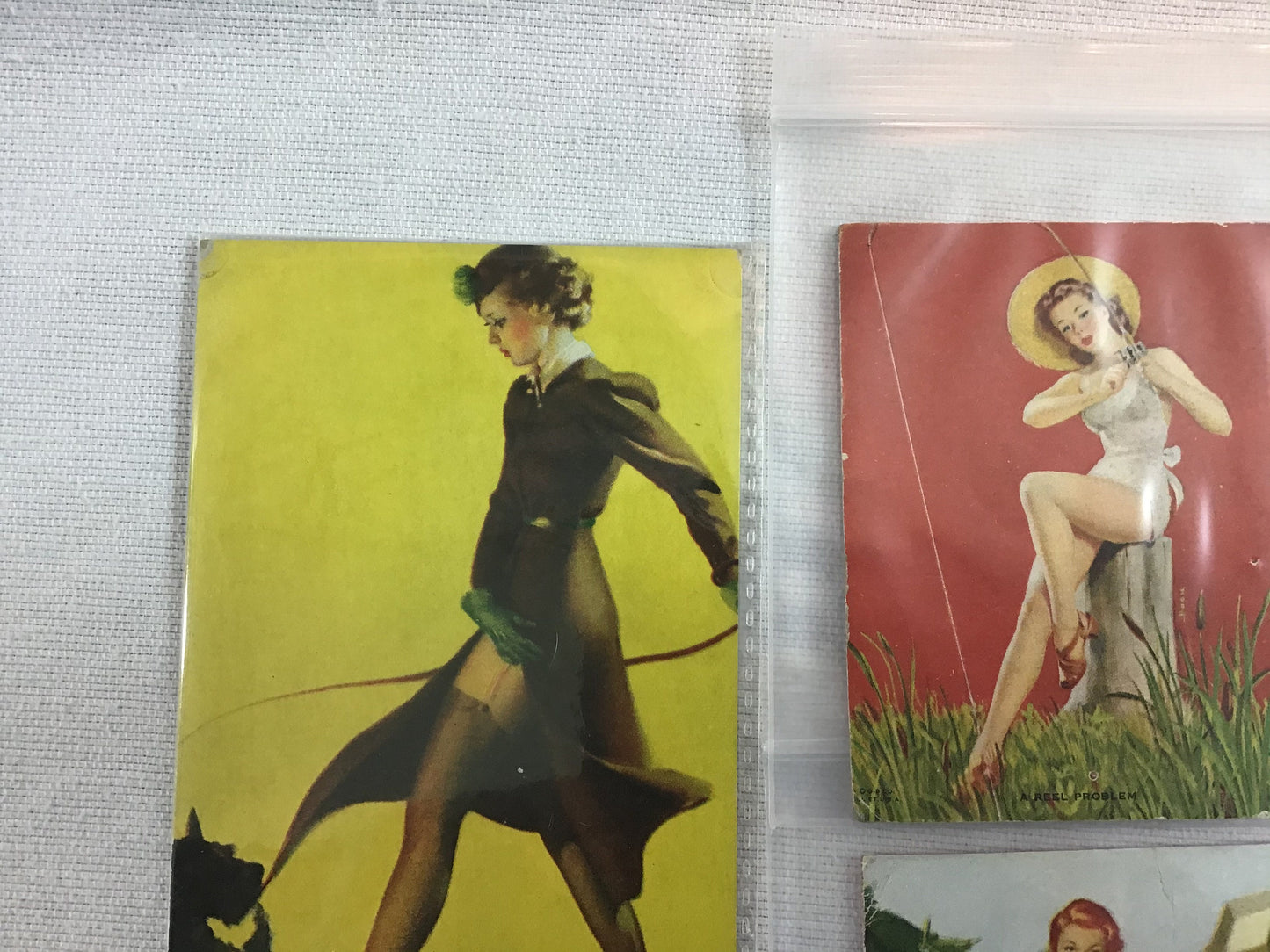 Pin Up Girl Ink Blotter Cards Vintage Illustration Art Ephemera