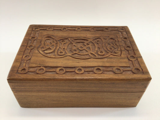 Jewelry Box Valet Hand Carved Cedar Vintage Vanity Decor