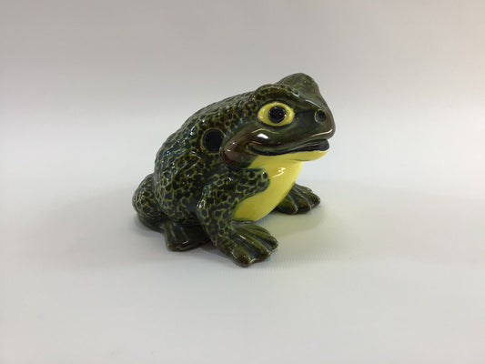 Green Frog / Toad Ceramic Figurine Vintage Atlantic Mold Home Patio Decor