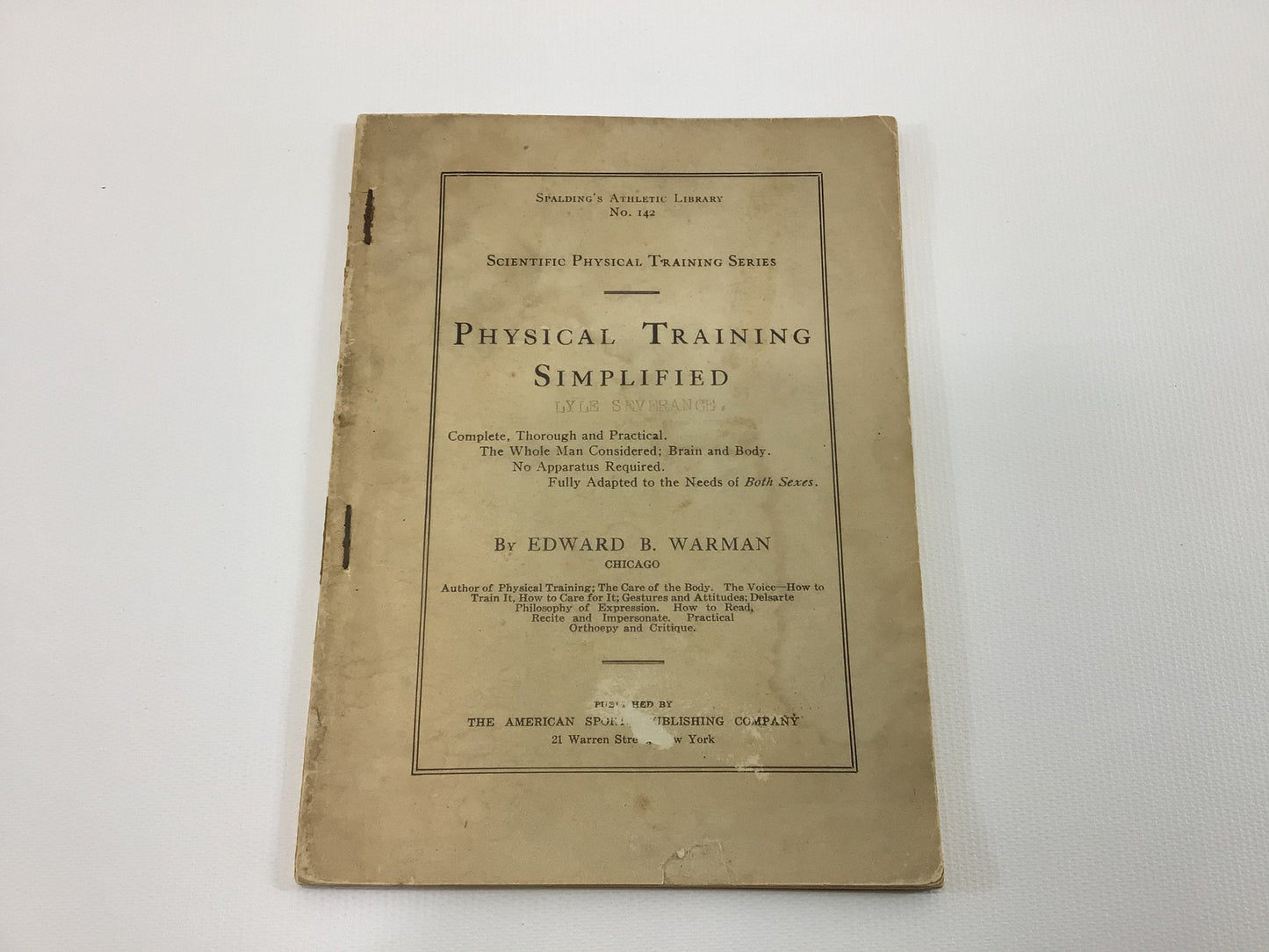 Physical Training Simplified Warman Spalding Library No 142 Vintage Rare Book