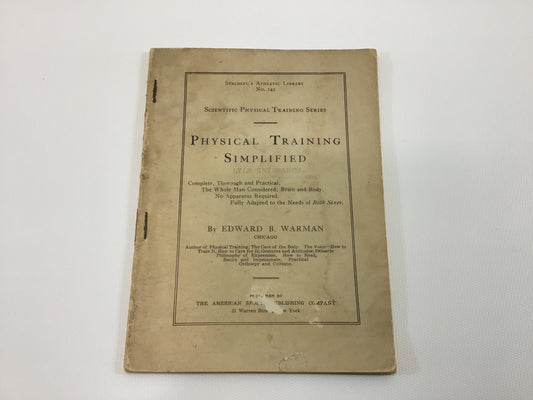 Physical Training Simplified Warman Spalding Library No 142 Vintage Rare Book