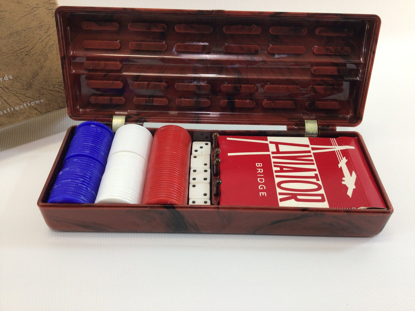 Travel Gaming Set Traveler's Pal Vintage Game Box Dice Poker Cribbage