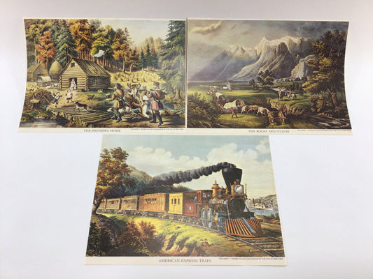 Western Frontier Locomotive Prints Vintage 1984 Calendar Pages Wall Decor