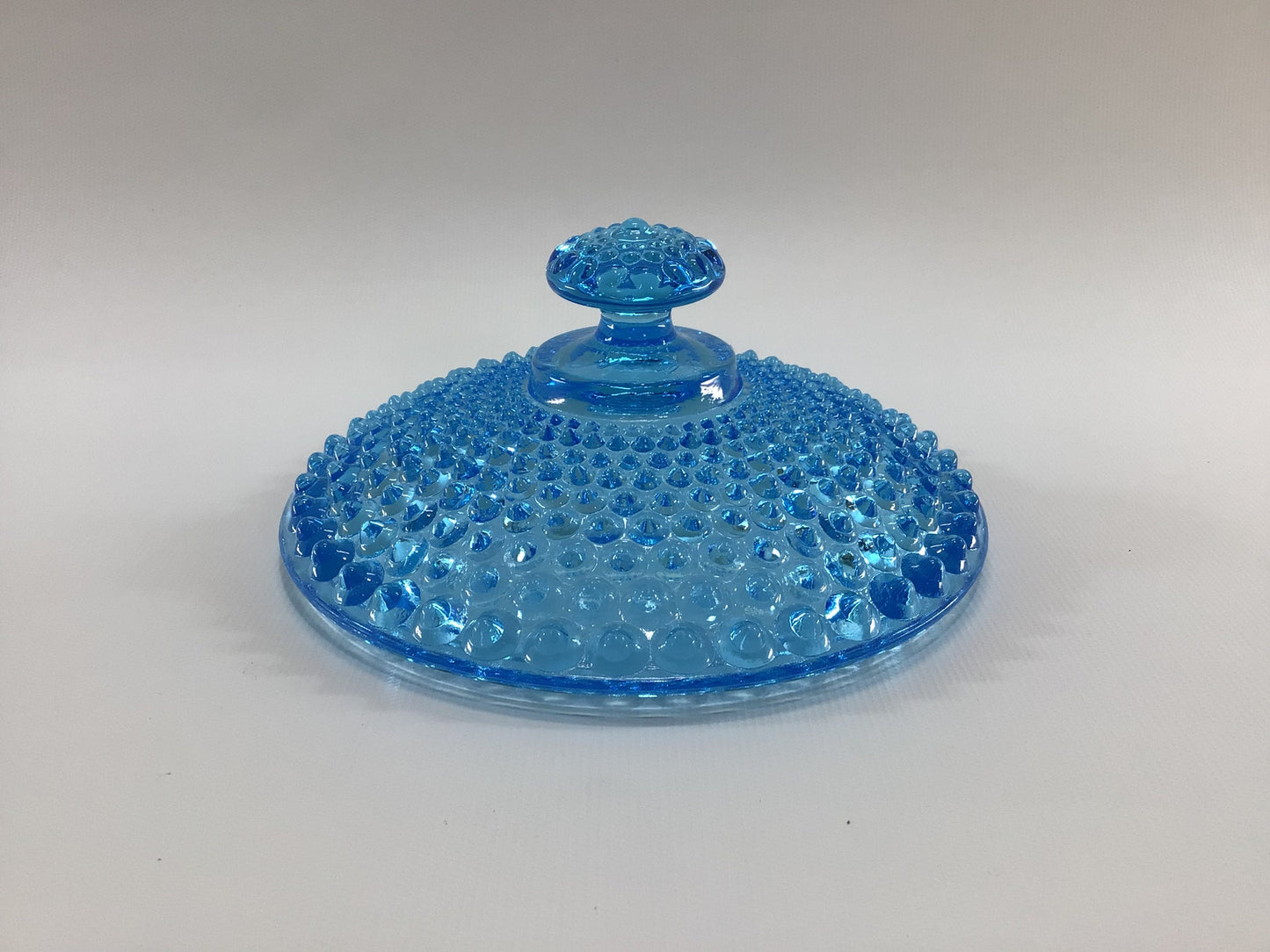 Butter Dish Lid 6" Blue Double-Eye Hobnail Vintage Replacement Part