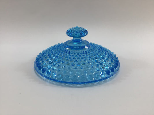 Butter Dish Lid 6" Blue Double-Eye Hobnail Vintage Replacement Part